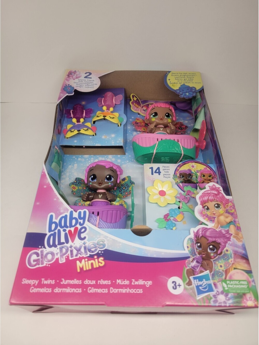 Baby Alive New Glo Pixies Minis 14 Pieces Glow In The Dark 3.75" Pixie Twins
